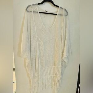 Free people lace white poncho